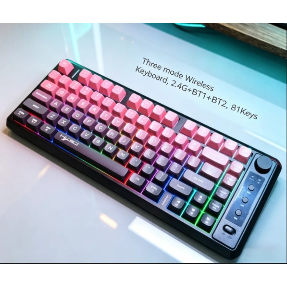 Bluetooth + 2.4G wireless membrane keyboard gradual change rech...